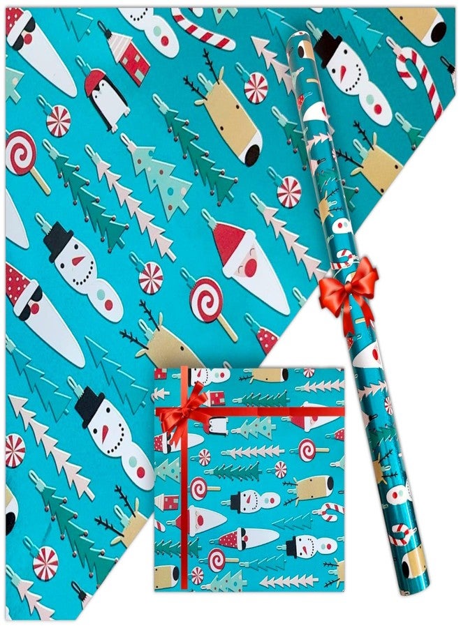 TERA13 5 Sheets Merry Christmas Theme Wrapping Paper Sheets, Perfect For Wrapping Gifts For Your Loved Ones, 20 x 28 Inches, Ideal For Birthday, Christmas, Festive Occasions And Home Decor - Image 1